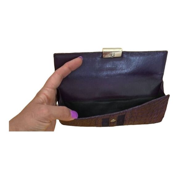 Gucci Aubergine Crocodile Skin Long Wallet GUC with Dust Bag RARE - Picture 6 of 12
